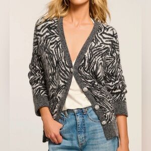 Ramy Brook Women Jelena Jeweled Button Cardigan Size Medium
